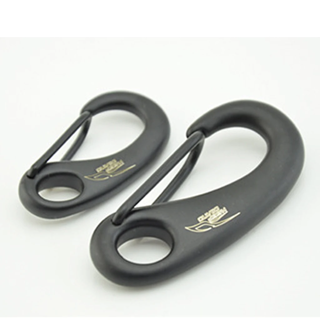 Perfeclan Spring Snap Hook Clip Quick Link Carabiner Scuba Diving Snorkeling Accessories Black 50mm/70mm 