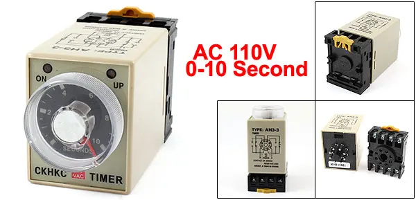 ST3PF 110V AC 8-Pin DPDT 10s Off-delay Operation Time Delay Timer Relay Black
