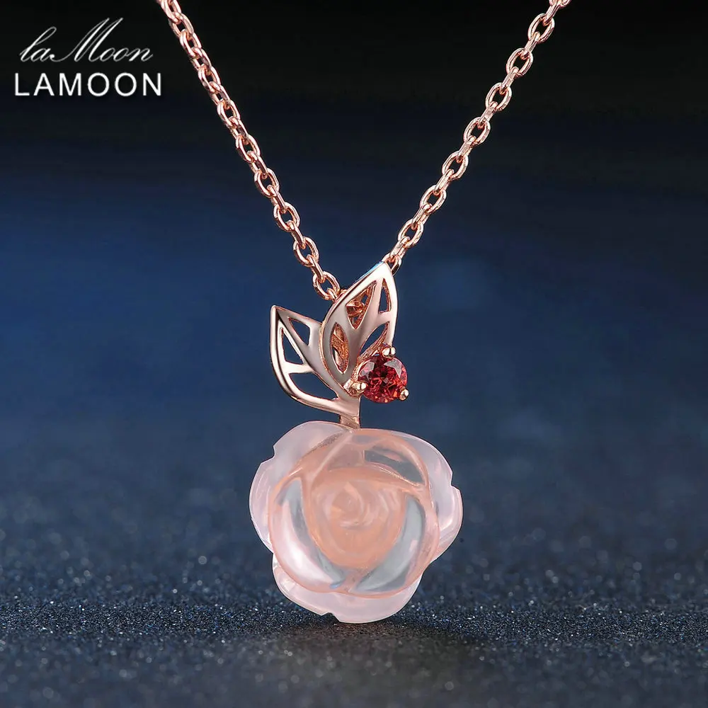 Ламон FlowerRose натуральный розовый кварц Сделано с 925 пробы серебряные ювелирные изделия комплект V033-1