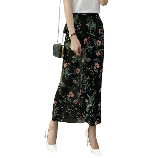 floral maxi skirt with split