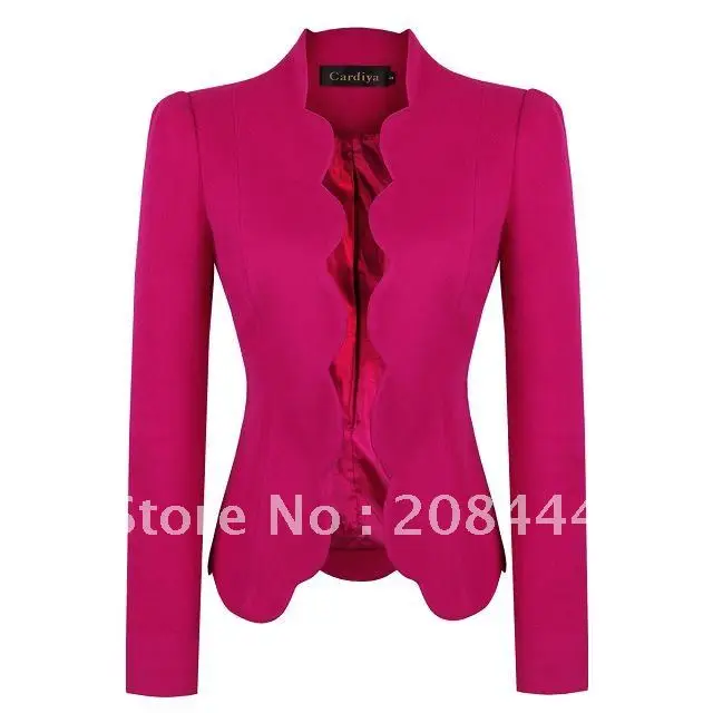 brand new top quality, Tailored Jacket, Blazers with Ruffles, Rosy