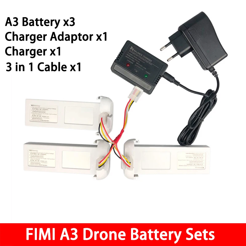 FIMI A3 Дрон сбалансированное зарядное устройство адаптер батарея 3 в 1 зарядное устройство кабель RC Quadcopter запасные части Аксессуары - Цвет: set 1