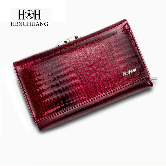 HH Women Luxury Brand Fashion Genuine Leather Short Wallet Female Alligator Hasp Lady Coin Purse Purses Small Wallets Purses
