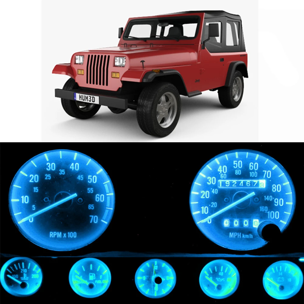 Wljh 12v Instrument Panel Gauge Cluster Speedometer Tachometer Gauge Cluster  Full Led Light Kits For Jeep Wrangler Yj 1987-2006 - Signal Lamp -  AliExpress