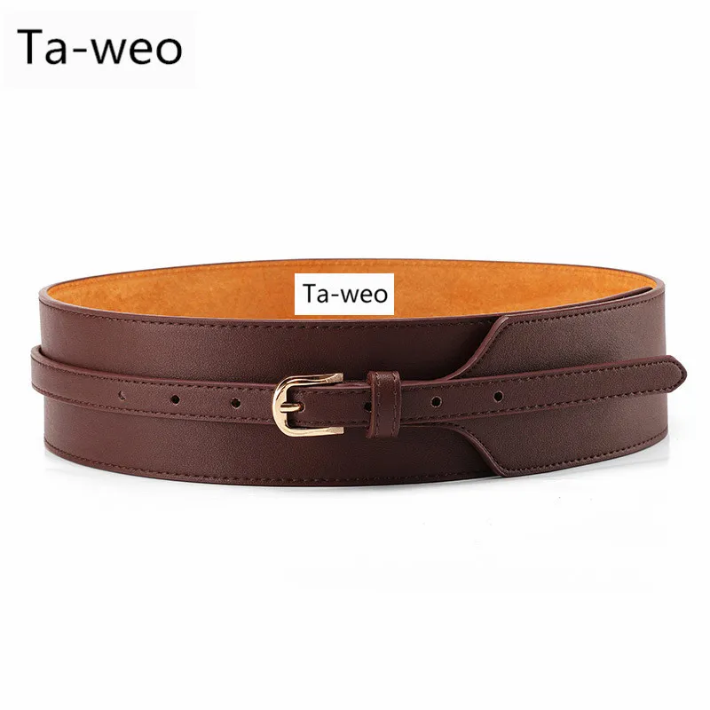Women Dress Belt, Fashion Coat Leather Belt For Women, Pin Buckle Cowhide Leather Women Belts, Mid-waisted Wide Belt