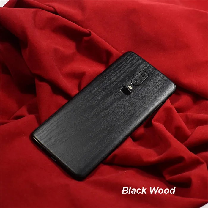 3D наклейка из углеродного волокна для OnePlus 7 Pro, кожа/дерево, защитная задняя крышка для телефона, наклейка для OnePlus 6T 1+ 6, наклейка - Цвет: Black Wood Skin