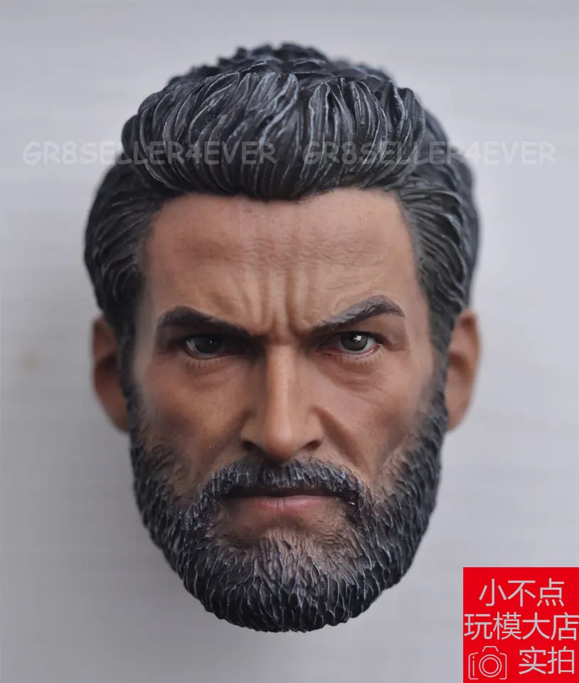 1//6 Elderly Wolverine Head Sculpt Carved Fit 12inch Male Action Figure Toys Doll