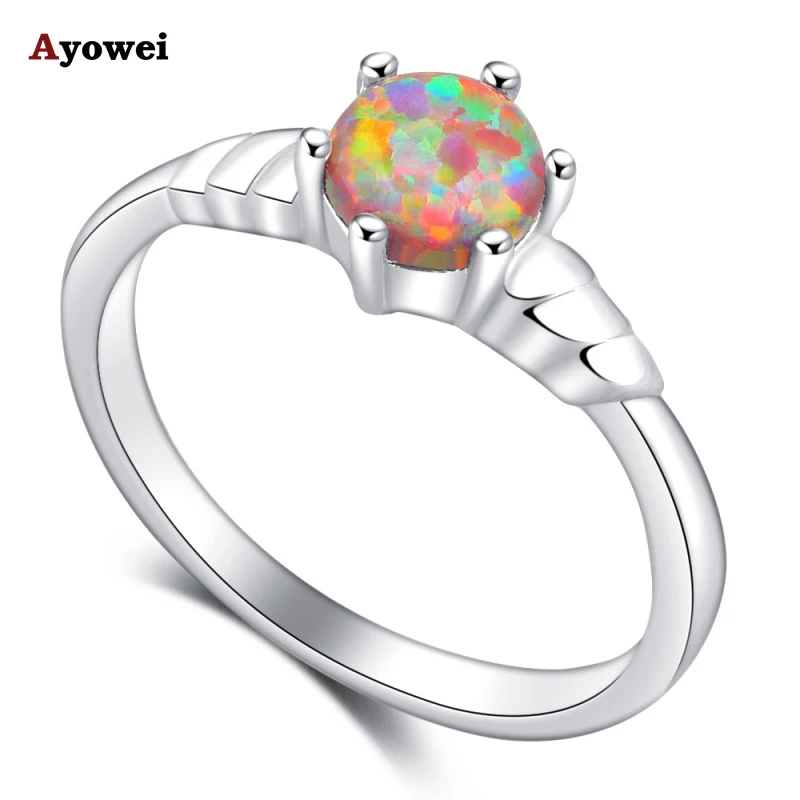 FT-Ring Orange Fire Opal Fashion Jewelry Ring For Women Engagement Wedding Bridal Rings 