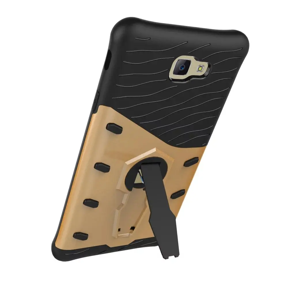 For SAMSUNG Galaxy On7 2016 / J7 Prime PC+ Silicone Dual Layer Anti Shock Kickstand Case Samsung On 7 Hard Impact Cover |