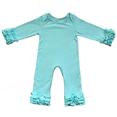 New Ruffle Multicolor Cotton Solid Floral Animals Plaid Print Romper Newborn Baby Girls Long Sleeve Pajama Sleepers Leg Outfit black baby bodysuits	 Baby Rompers