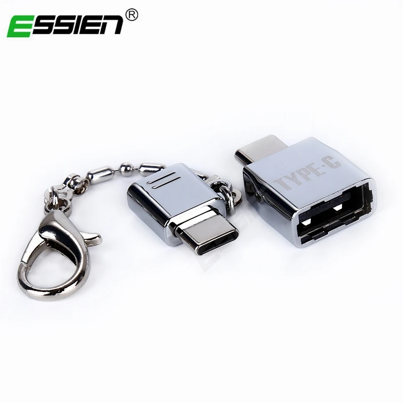 

Metal Key chain Type-C Adapter Kits Micro USB To Type C & USB To Type-C OTG Converter Data Sync Charging Adapter For Samsung