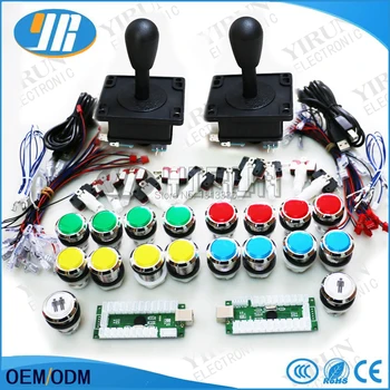 

Arcade Game DIY Kit For USB Controller HAPP Style Joystick 5V Transparent Illuminated Push Buttons Arcade PC Game Kit