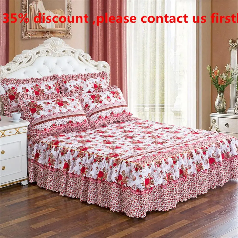 150*200cm pastoral bed cover Solid bed cover sheets bed cotton quilted