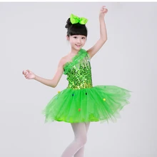 Детская одежда для девочек зеленый/синий/красный/розовый/желтый, расшитые блестками, с розовой юбкой-пачкой латинское платье для танцев, танцевальное Феи для выступления платье