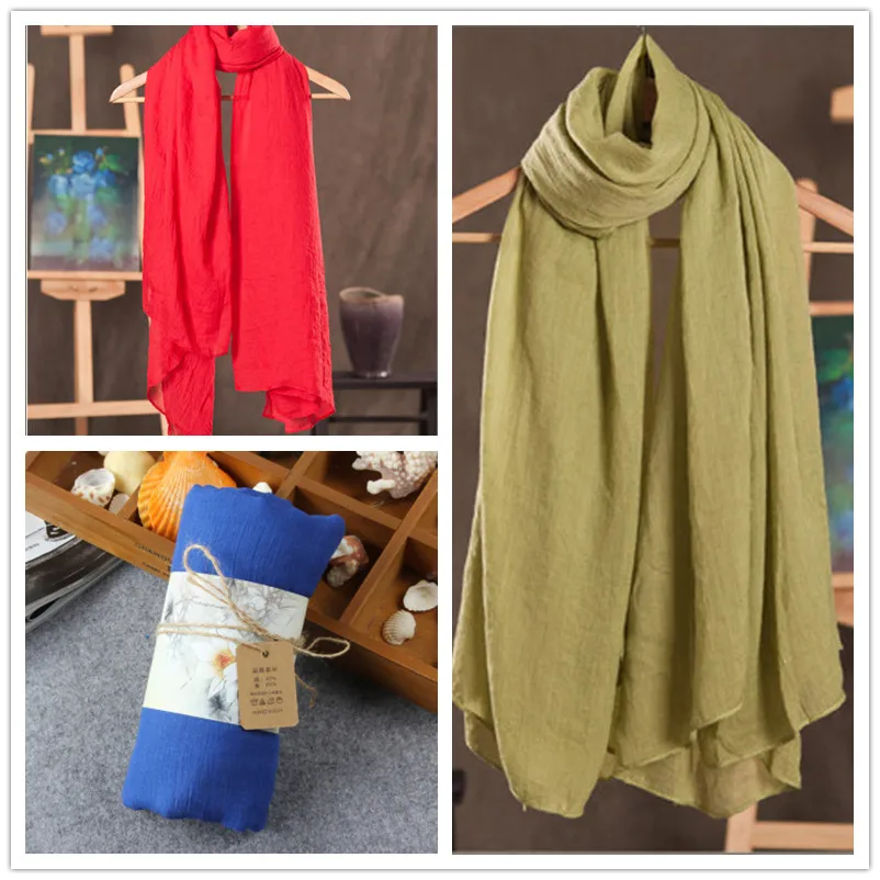 

Winter and Autumn Scarf Women 2019 Fashion Shawls and Scarves Linen Cotton Scarf Warm Solid Color Scarf