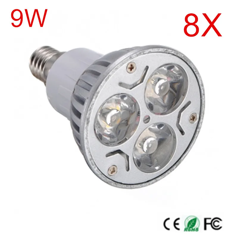 

LED Candle light E14 9W LED Spot Bulbs Light AC110V 220V 240V Led Bulb Warm/Cool White LED Spotlight High Power 8PCS