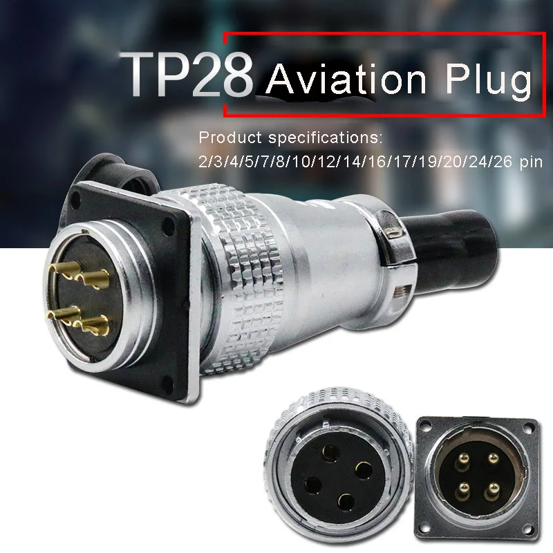 

TP28 Aviation Connector Plug Socket 2 3 4 5 7 8 10 12 14 16 17 19 20 24 26pin Metal Connectors for Automation Industrial Equipme