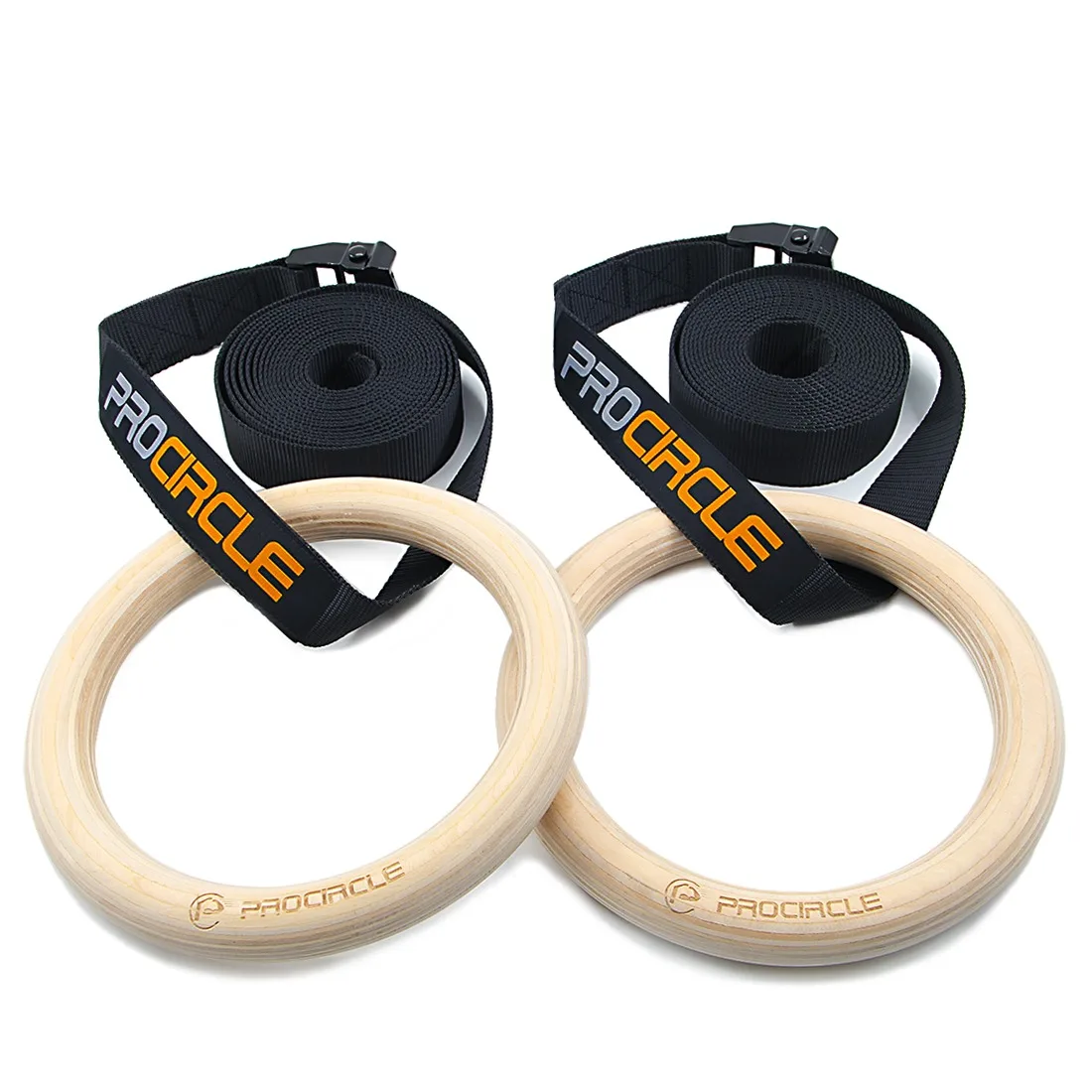 Bois - 32mm Halt/érophilie et Musculation Pull Ups et Dips Anneaux de Gym en Bois avec Sangles Ajustables pour la Gymnastique Cross Training Pour Tractions Entra/înement Olympique