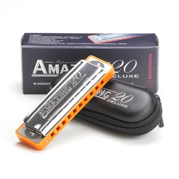 

Harmonica Genuine 10-hole Playing Instrument Color White Easttop Harmonicas Harp