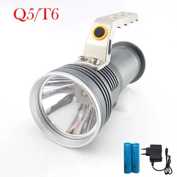 

Powerful Searchlight Q5/T6 LED Flashlight For Hiking Camping Waterproof Lantern Lights Torch Lamp Rechargeable 18650 Battery