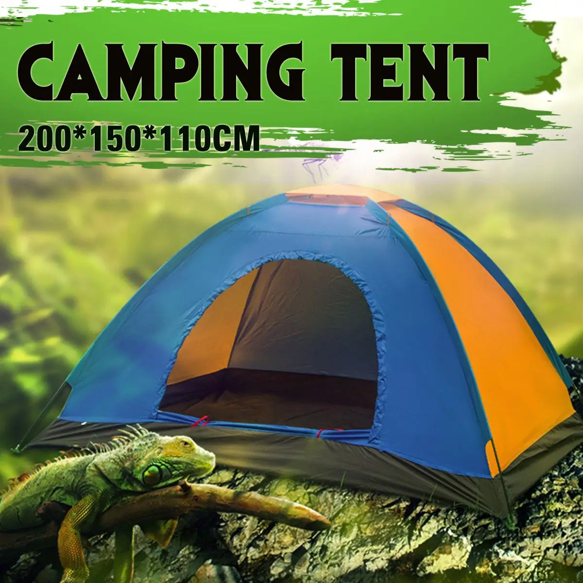 

200x150x110cm 2 people Waterproof Coating Camping Tent Oxford Cloth Outdoor Travel Portable Shelter Random Color