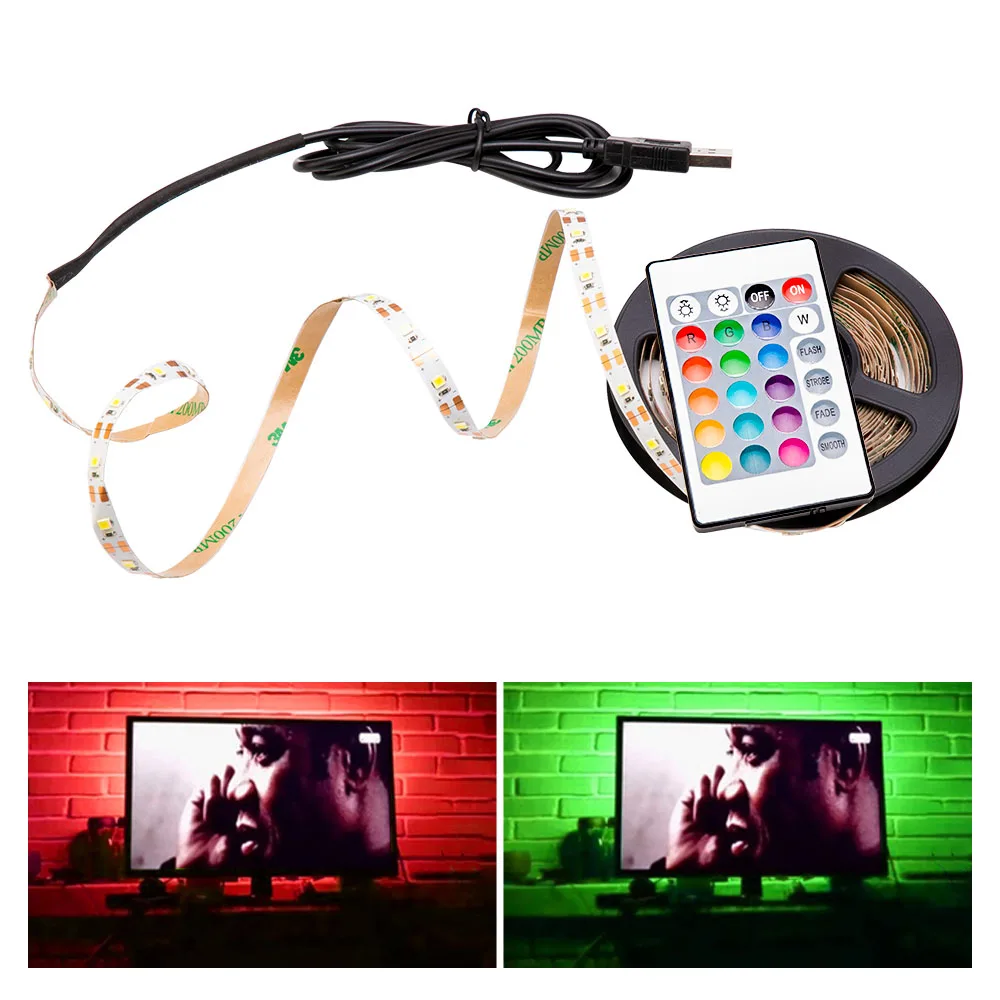 5 В USB RGB Светодиодная лента лампа 2835SMD гибкий светодиодный светильник лента 1 м 2 м 3 м 4 м 5 М HD ТВ Настольный экран фоновый косой светильник ing