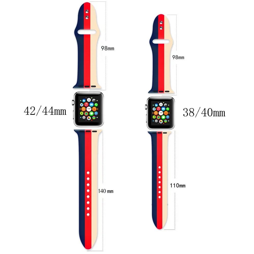 Силиконовый ремешок для Apple Watch band 44 мм 40 мм iWatch band 42 мм 38 мм спортивный ремень браслет correas Apple watch 5 4 3 2 аксессуары