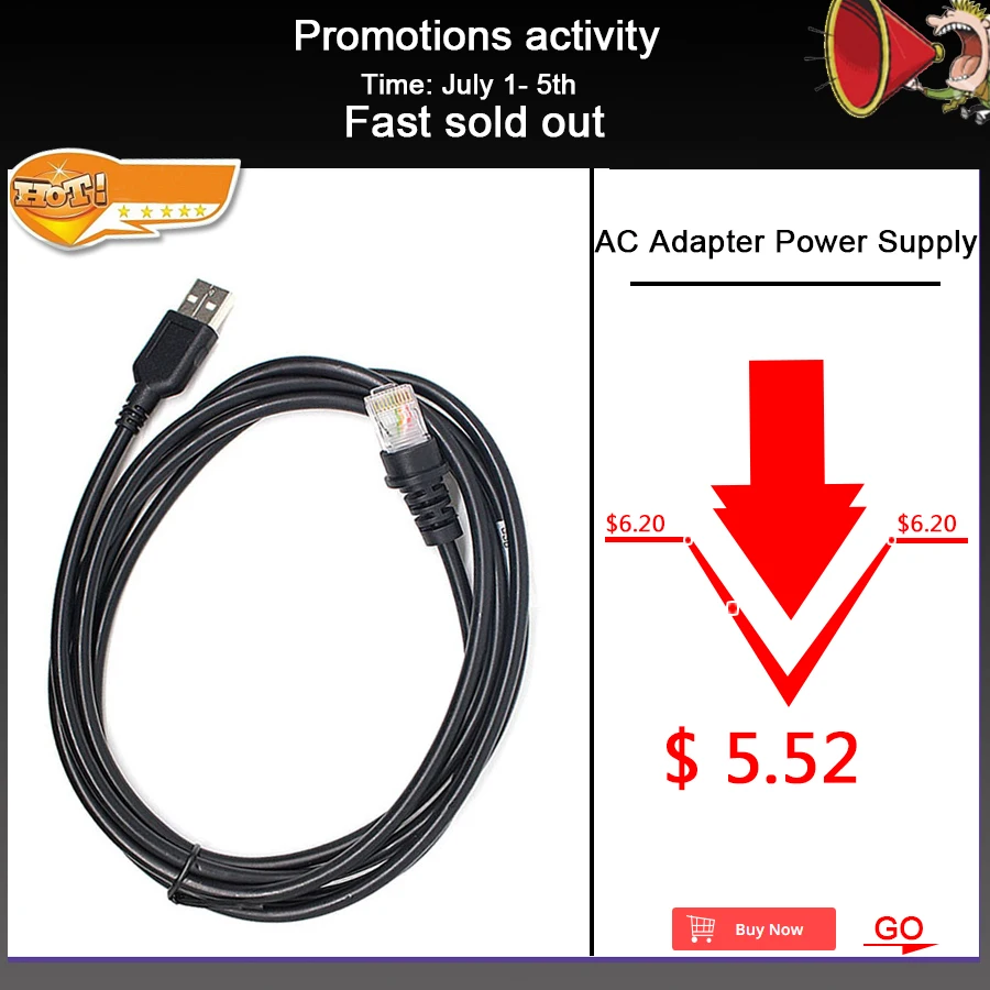 2 м прямой USB Dada Usb кабель для Honeywell Metrologic MS9540 MS9520 MS7120 MS5145 MS9535 сканер штрих кода|scanner