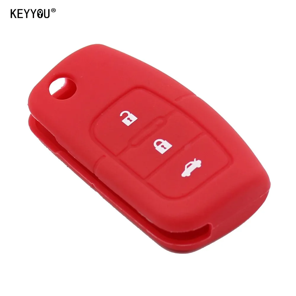 

KEYYOU 3 Button for Ford focus 2 Ecosport Silicone Car key Cover remote Case for Fiesta Focus Mondeo Ecosport Kuga