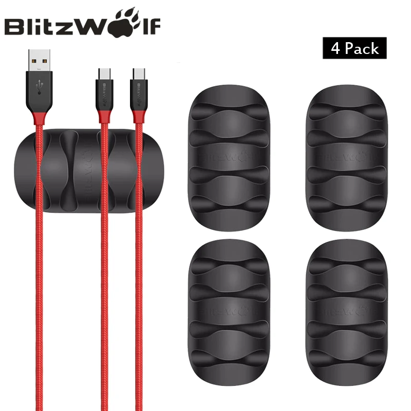 BlitzWolf 4PCS lot font b Cable b font font b Winder b font Desktop font b