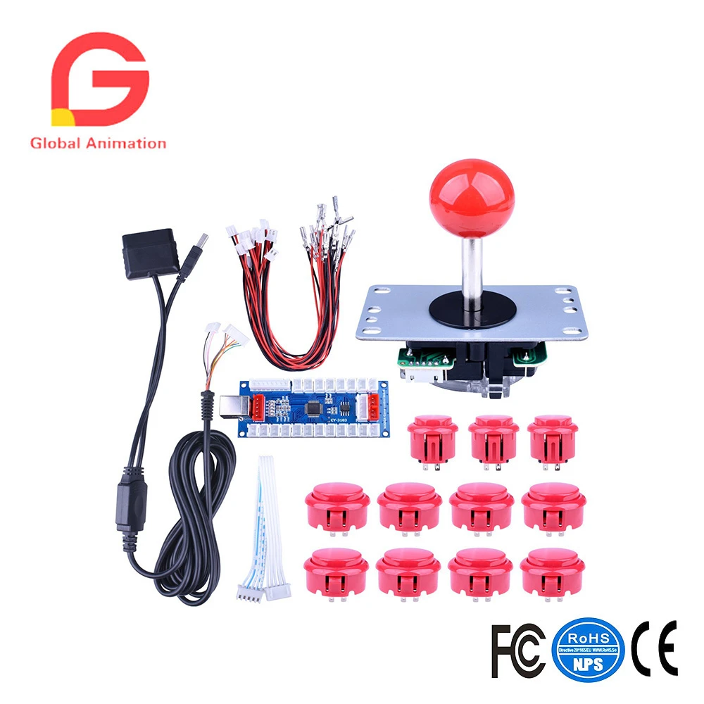 

DIY Arcade Game Button and Joysticks Controller Kits for Rapsberry Pi and Windows XBOX PS3 PS2 Android Tablet mobile phoneTV Box