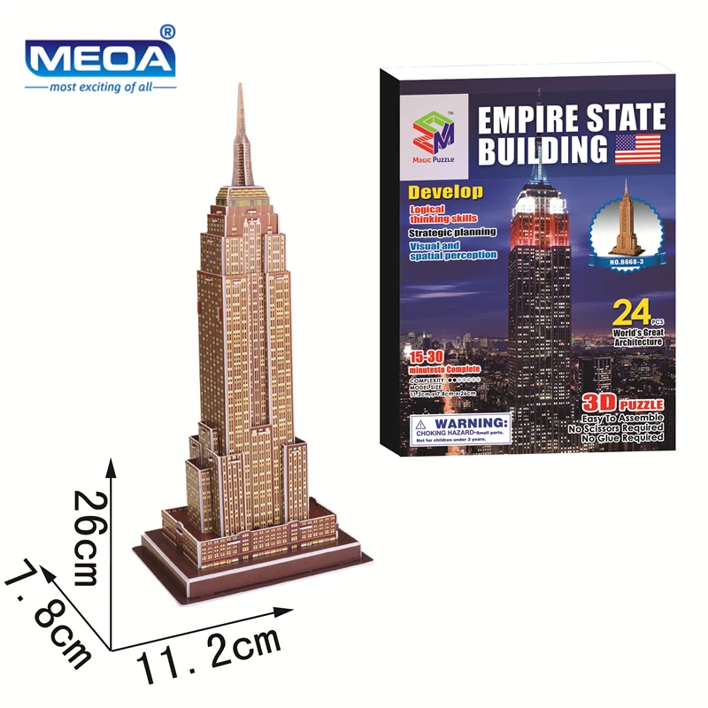 

High Quality Jigsaw Puzzle Empire State Building 3D Puzzle Space Model Educational toys for children Christmas Gift