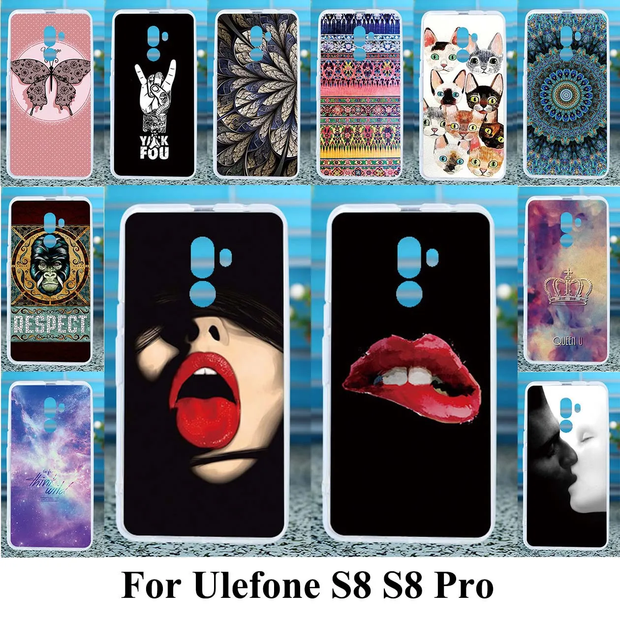 

TPU DIV Painted Soft TPU Cases For Ulefone S8 Case Skin Back Capa Cover For Ulefone S8 Pro Case Silicone Hood Housing Coque