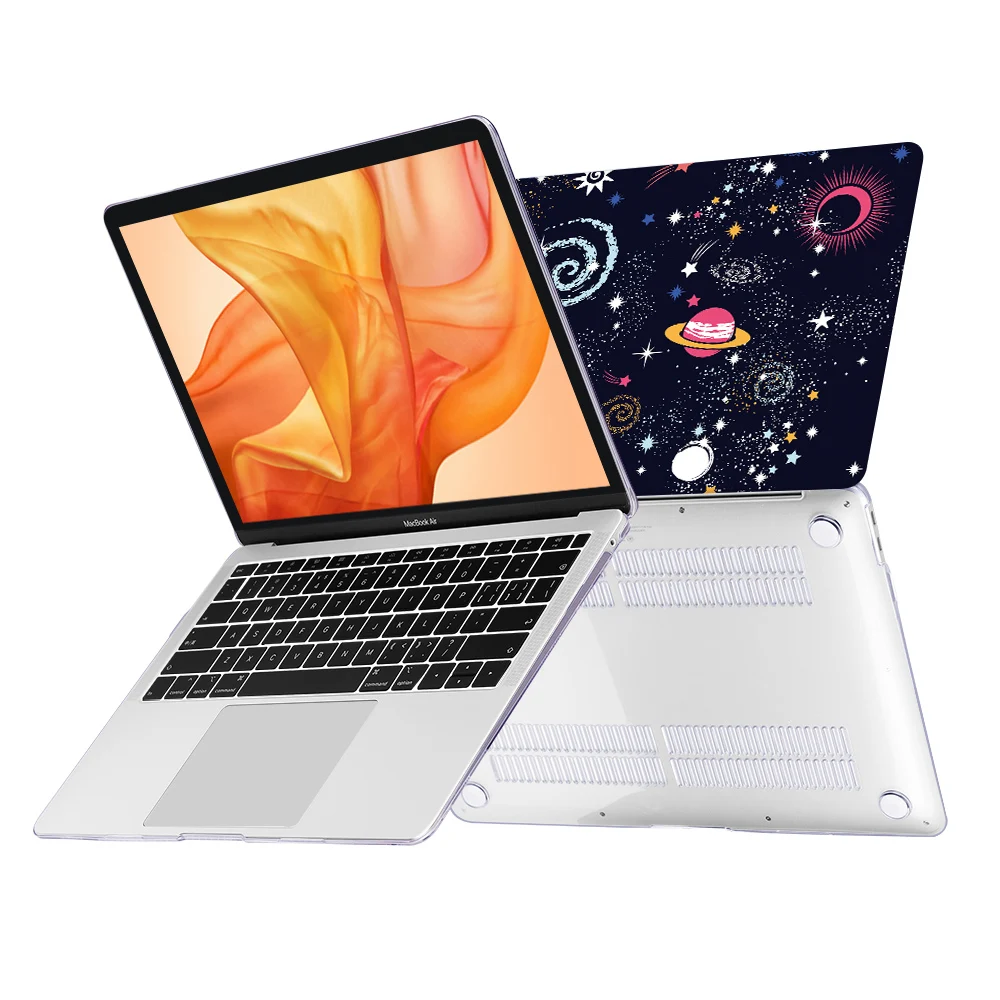 Redlai Кристалл печати Soft Touch чехол для ноутбука в виде ракушки MacBook 12 "Air Pro retina 11 13" 15 "Touch bar Новый Air 13 2018 случае A1932