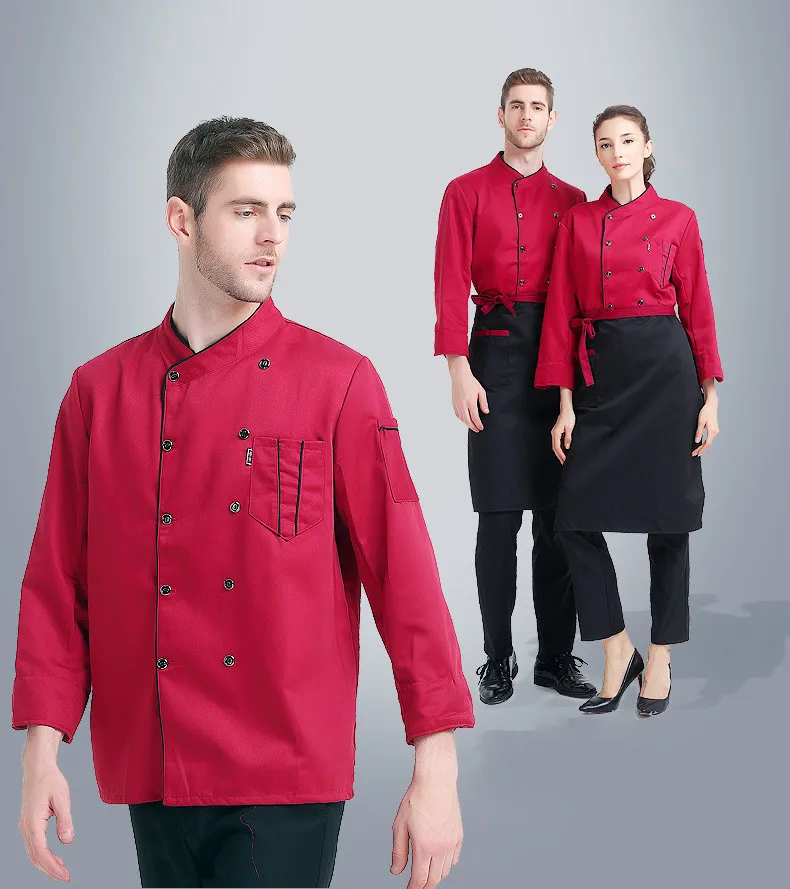 

Chef Clothes Breathable Double Breasted Chef's Work Clothes Restaurants Kitchens Barbecue Shops Chef Uniform Cooking Jacket