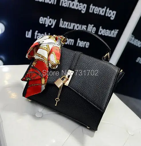 The new 2015 chain package small lock fashionable pu handbag shoulder aslant portable type silk bag | Багаж и сумки