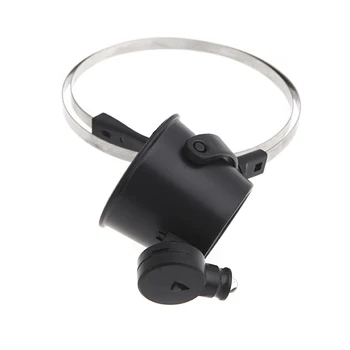 

15X Jewelry Eye Loupe Tool Clock LED Lighted Band Magnifier Watch Repair Optical Lens Battery Powered Metal Hands