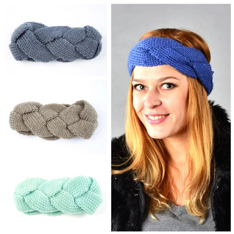 

Soft Knitted Headwear Winter Warmer Ear Turban For Lady Women Crochet Stretch Hairband Headwrap Hair Accessories