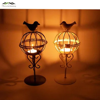 

Metal Bird Cage Wedding Candle Holder Lantern Morocco Vintage Small Lanterns For Candles Decorative Cages Moroccan Lamp 026