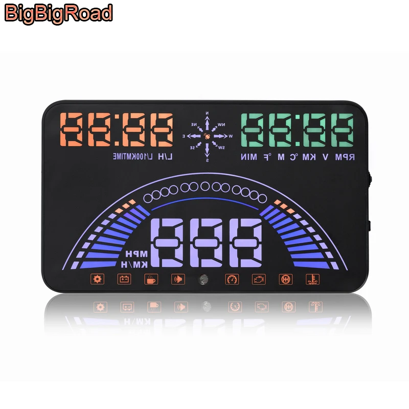 BigBigRoad-5.8 ġ ڵ HUD  ÷ OBD 2 + GPS 2  1,  ӵ  ũ    ˶