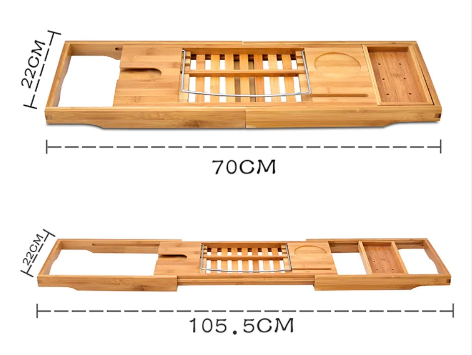 Бамбуковый поднос для ванной ручной работы, деревянный кронштейн для ванной комнаты, складная стойка для ванной комнаты, подставка для хранения, полки для ванной комнаты A9271