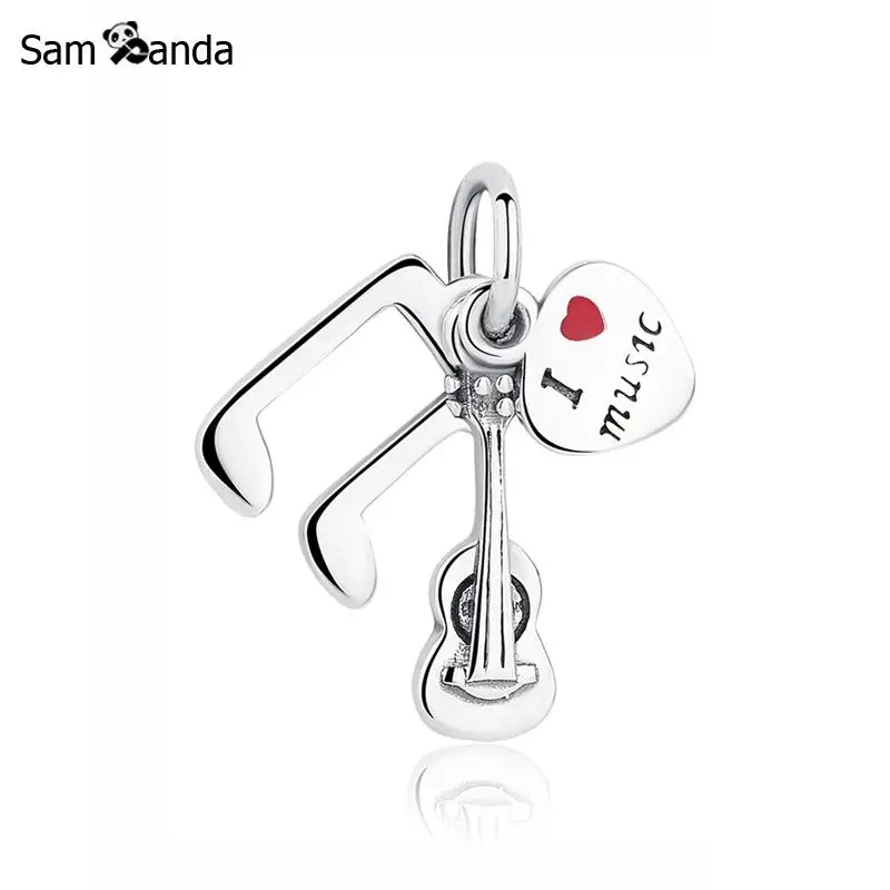 

Original 100% 925 Sterling Silver Bead Charm Music Trinity Not Pendant Charms Love Fit Pandora Bracelets Women Diy Jewelry