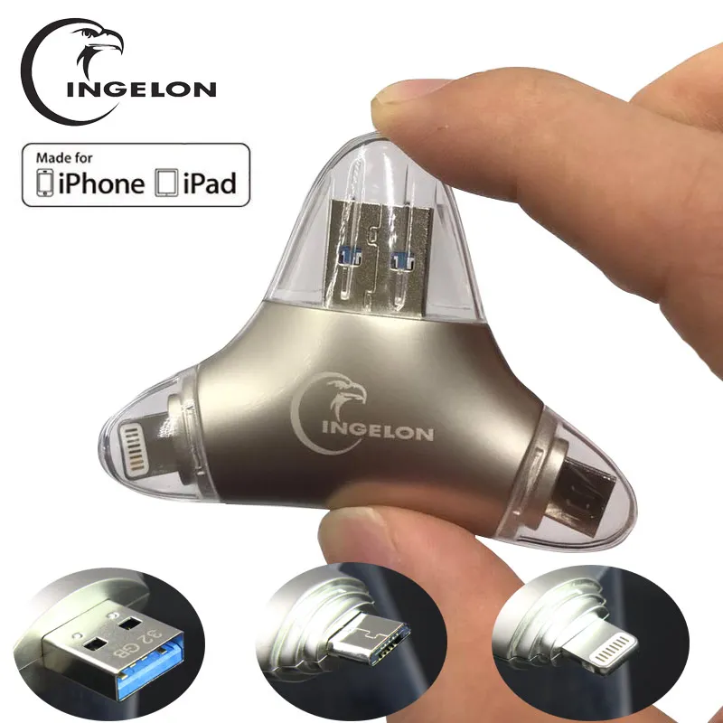 

Ingelon usb 32gb 64gb 128gb Pen Drive 32 gb mfi Certificate Encrypted Flash Drives 3.0 Micro USB OTG 64gb Pendrive for iphone