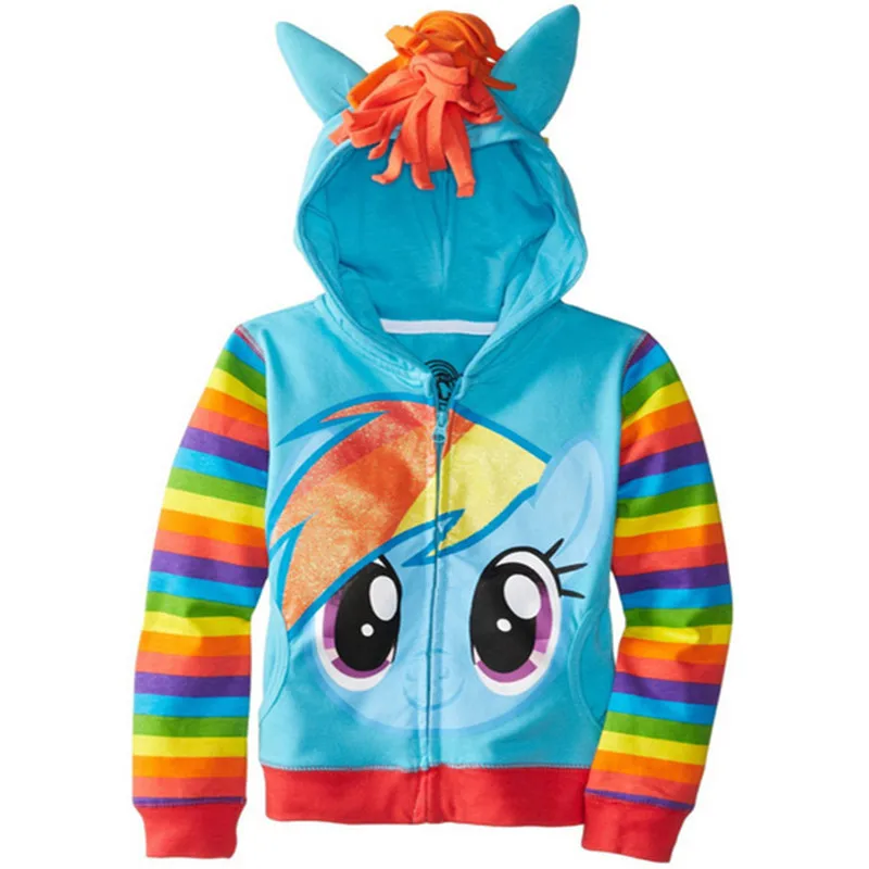

Girls Pony Hooded Zip-up Jackets Cute Girls Jackets & Hoodies Girls Jackets Children's Cartoon Costumes 3-10Years