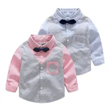 Рубашки для мальчиков; хлопковая детская одежда; школьная форма с длинными рукавами; рубашка джентльмена; коллекция года; брендовые рубашки для мальчиков; сезон весна-осень