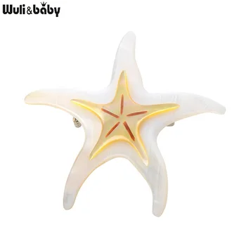 

Wuli&Baby Natural Shell Starfish Brooches For Women And Men Classic Star Animal Banquet Weddings Brooches Christmas Gifts