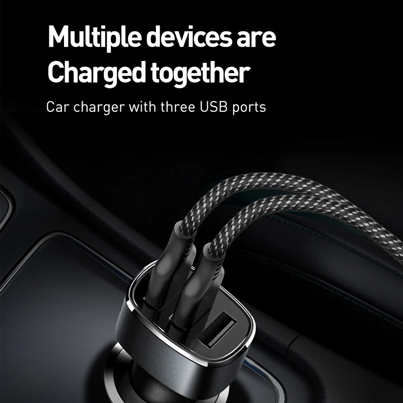 Mcdodo 3 منافذ USB USB شاحن سيارة للهاتف الجوال العالمي 5.2A سريع شاحن آيفون Xiaomi شاحن سيارة USB محول في سيارة
