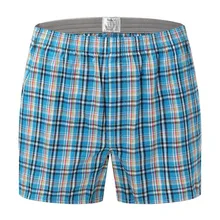 Из чистого хлопка свободное прямые клетчатые трусы-боксеры очень большие домашние мужские повседневные шорты