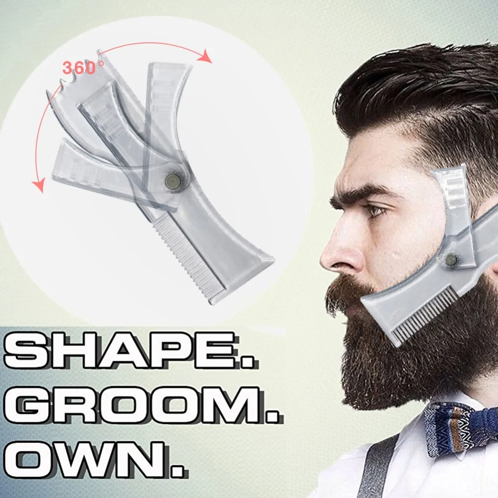 Поворотный дизайн бороды инструмент-шаблон борода расческа мульти-вкладыш борода Shaper Лидер продаж для бритья и удаления волос Бритва инструмент для Для мужчин