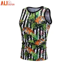 Мужская майка Alisister с принтом тигра, летняя повседневная майка без рукавов с 3d принтом, Мужская Спортивная майка для фитнеса, Майки для бодибилдинга